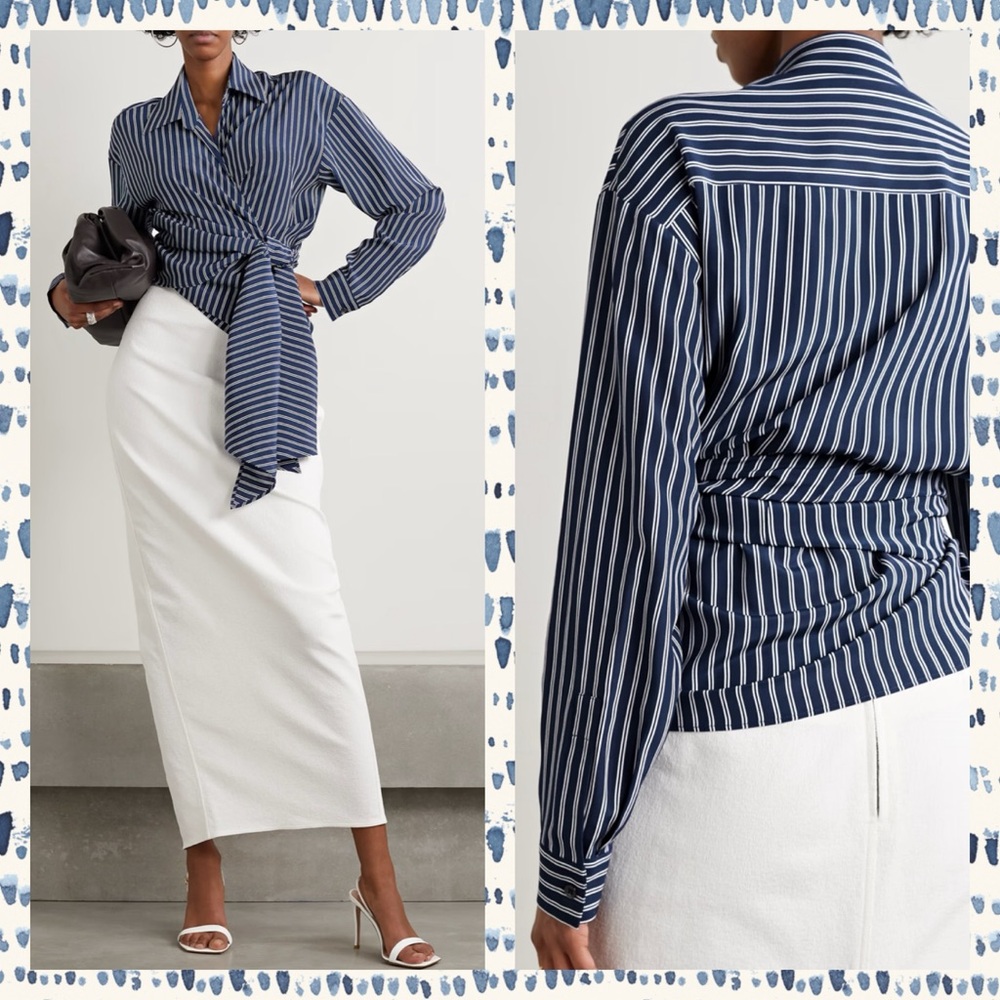 $1200 MKC ITALY SILK WRAP BLOUSE
